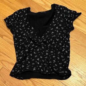 Black Floral Women's Top Brandy Melville